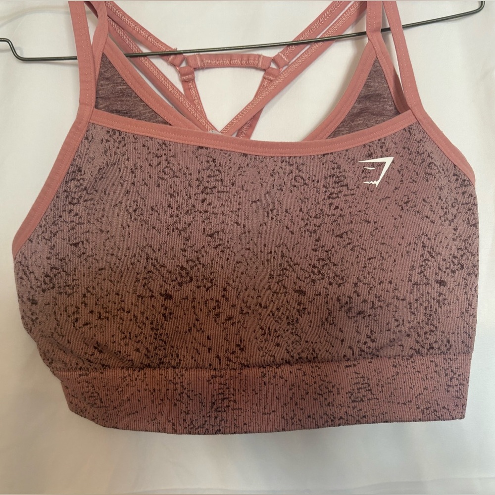 pink gymshark sports top, size M